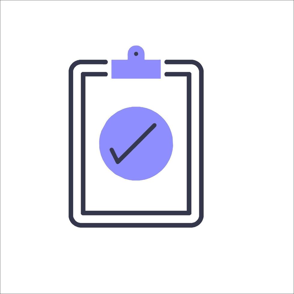 A clipboard with a check mark on it vector