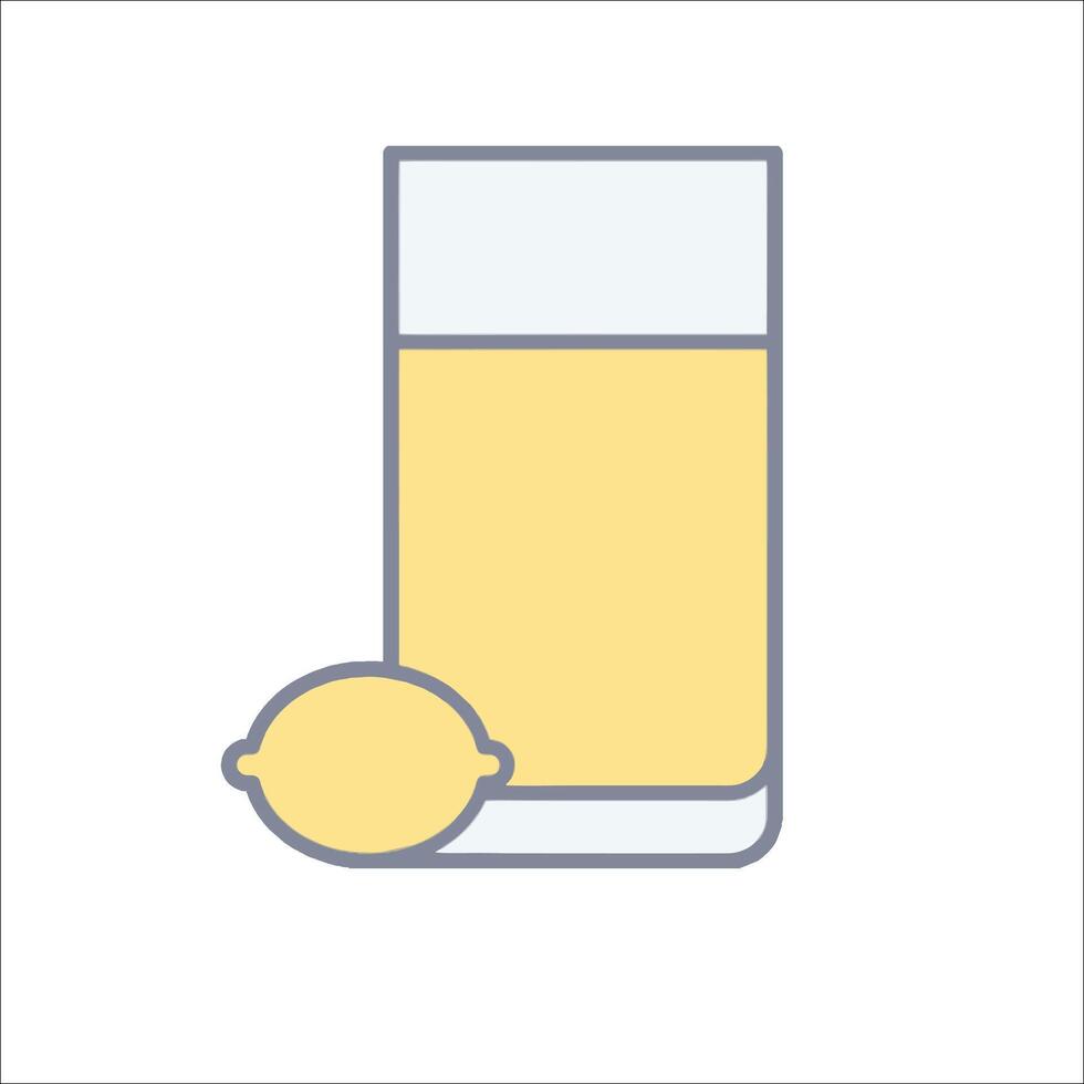 A glass of lemonade with a lemon slice vector