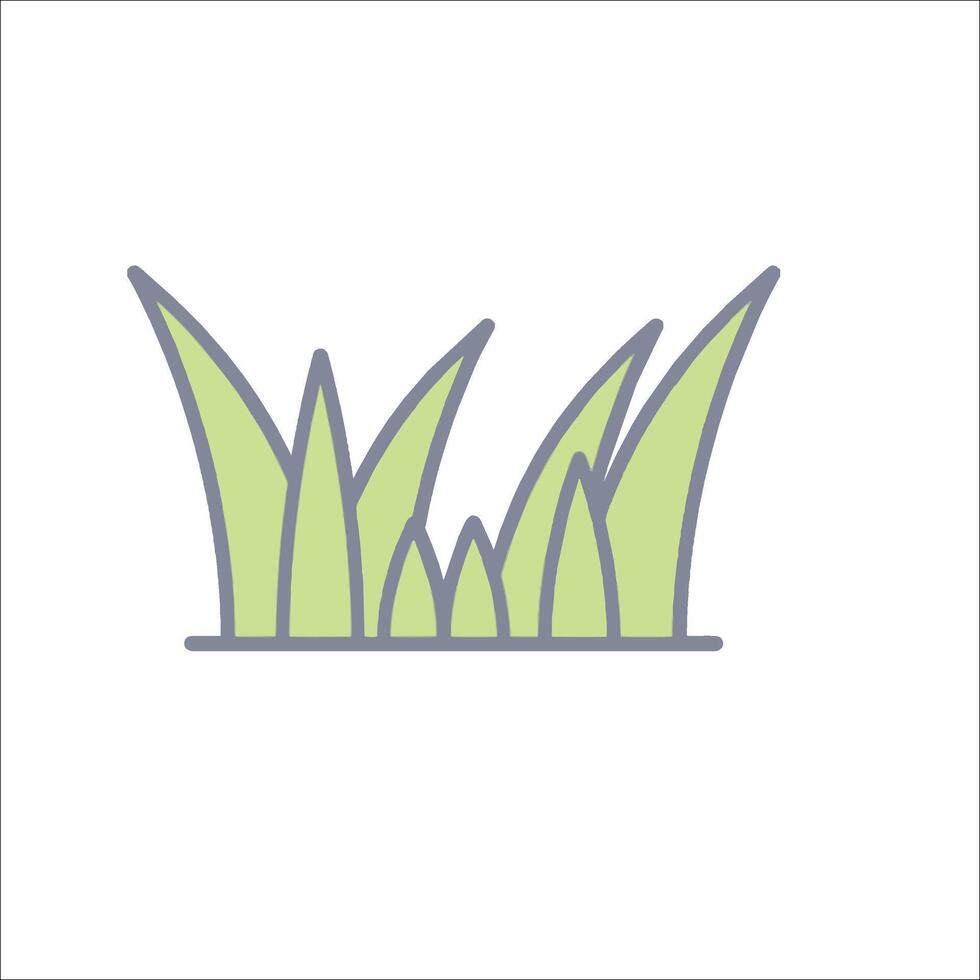 A green grass icon on a white background vector