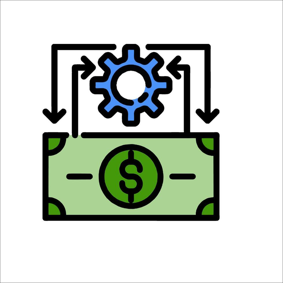 Money and gears icon illustration vector