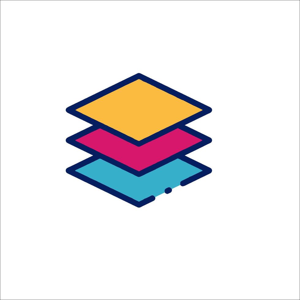 A stack of colorful cubes on a white background vector