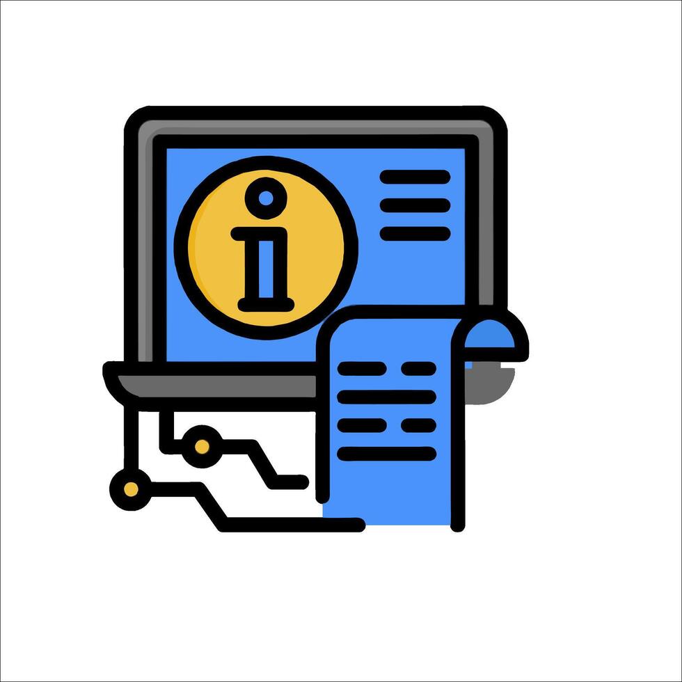 A laptop with a paper and a sign on it vector