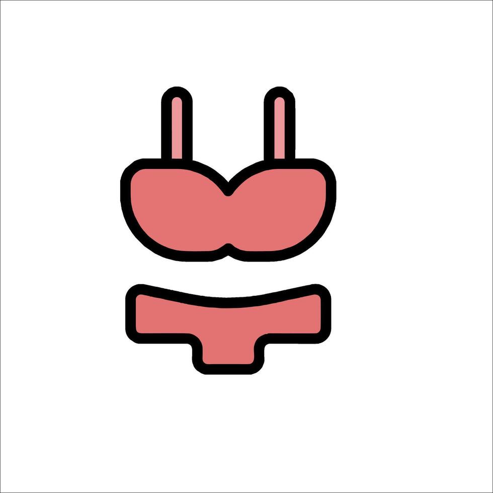 A pink bra and underwear icon on a white background vector