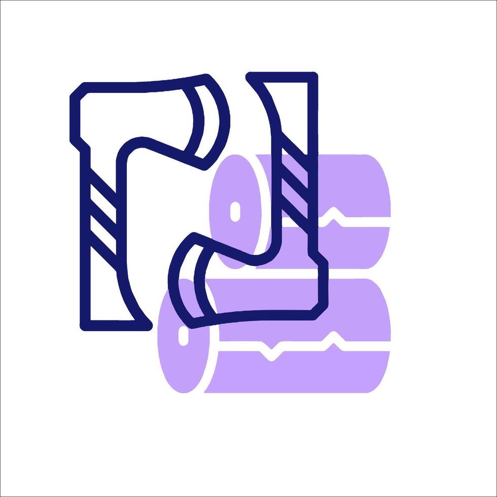 A purple and blue icon of a hammer vector