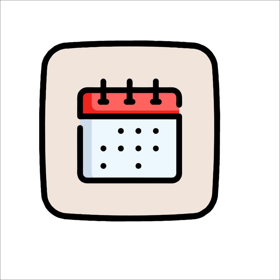 A calendar icon on a white background vector