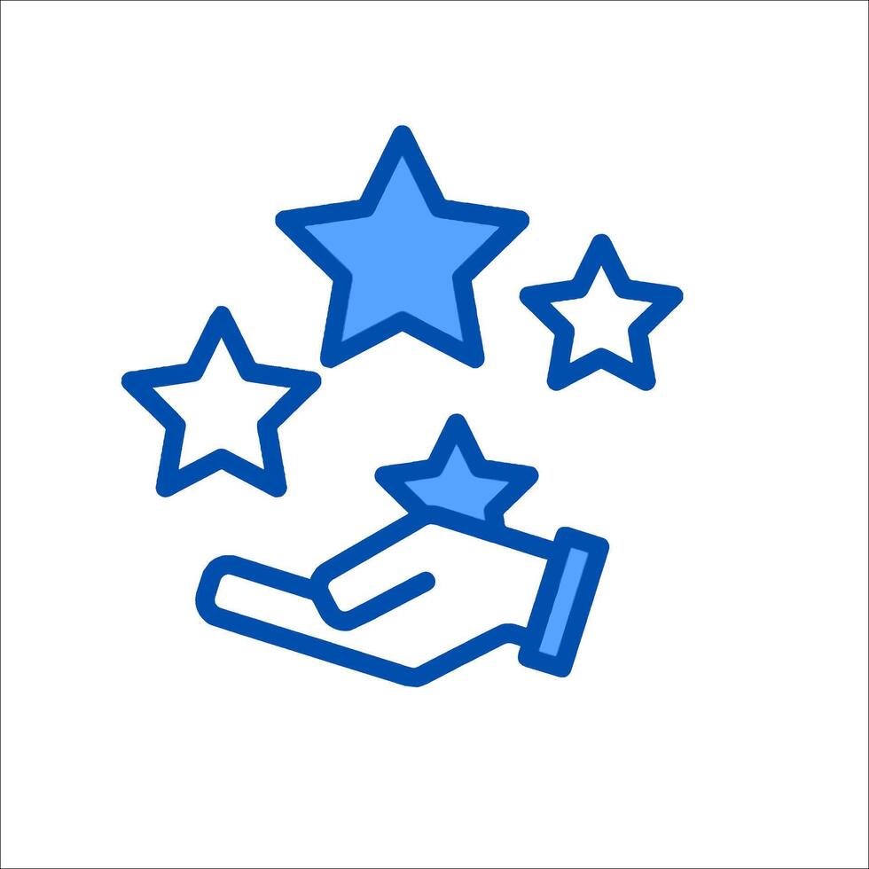 A hand holding a star icon vector