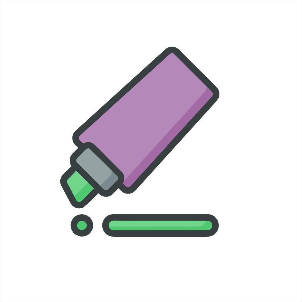 A purple marker with a green tip on it vector