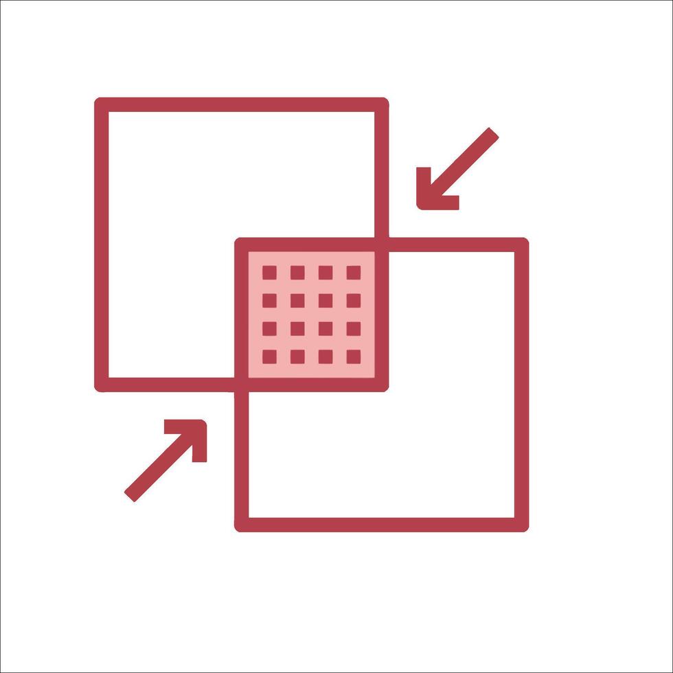 A red square with a square and a square with arrows vector