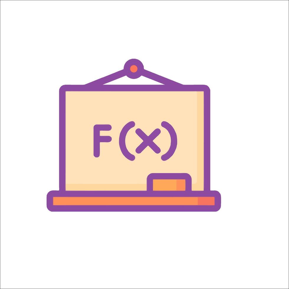 A purple and orange icon of a calculator vector