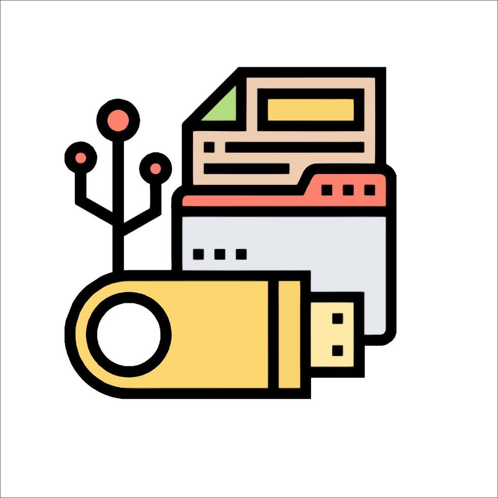 Usb flash drive icon illustration vector