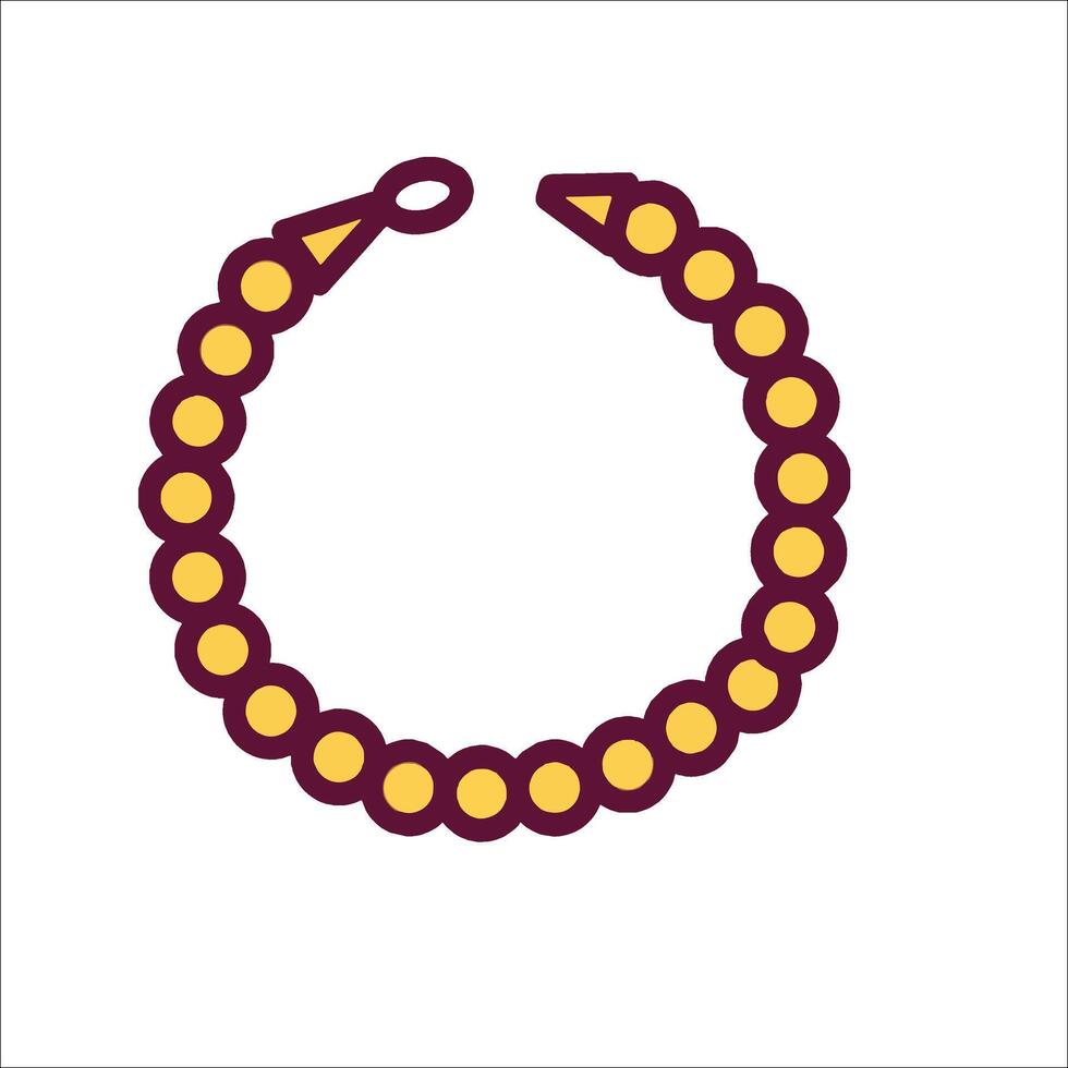 A gold and brown bracelet on a white background vector