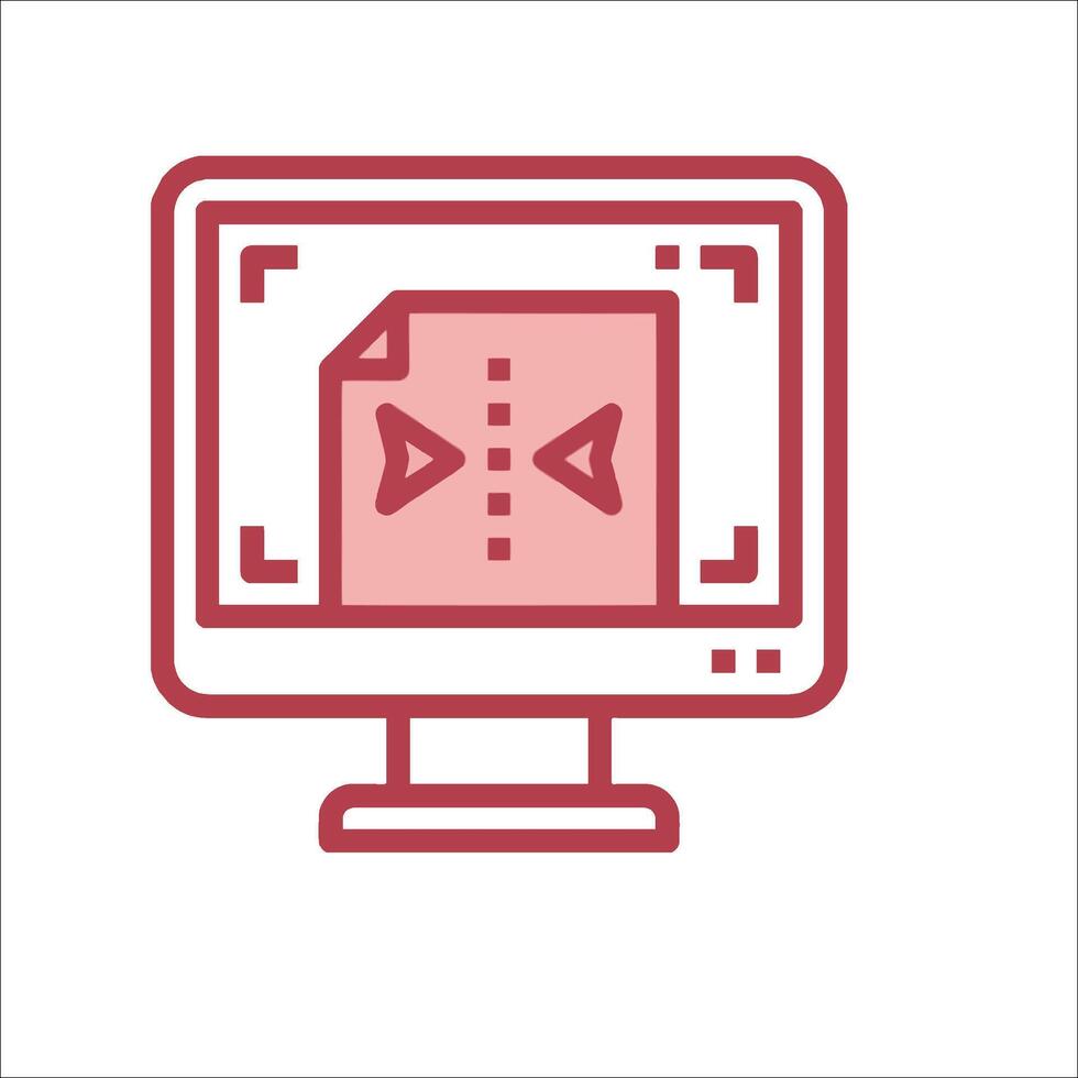 A computer monitor with a red icon vector