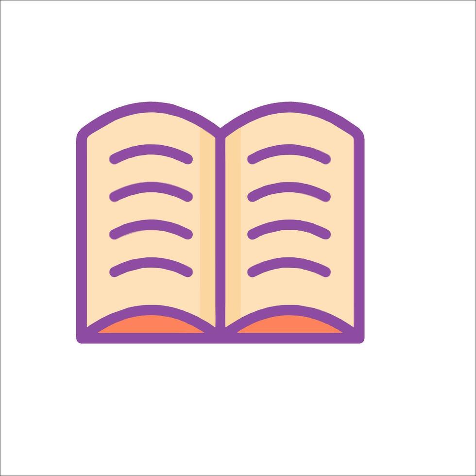 An open book icon on a white background vector