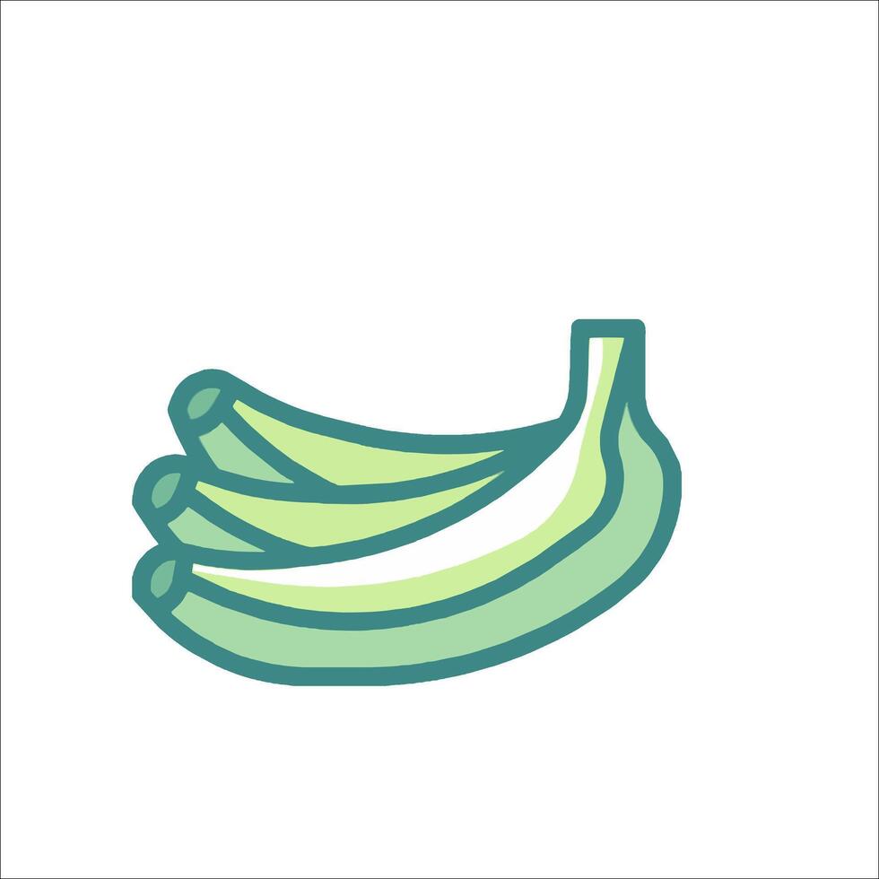 Bananas are shown in a line drawing on a white background vector