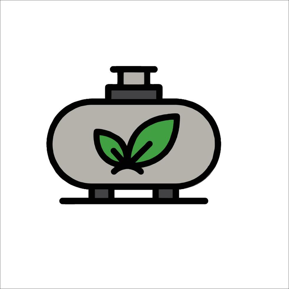 A gas tank with a leaf on it vector