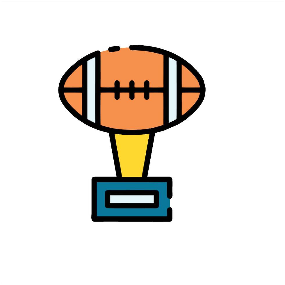 A football trophy on a stand with a ball inside vector