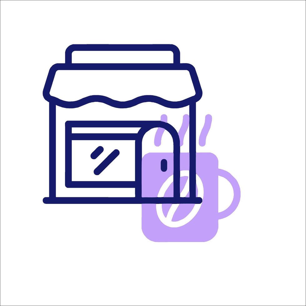 A coffee shop icon with a cup of coffee vector