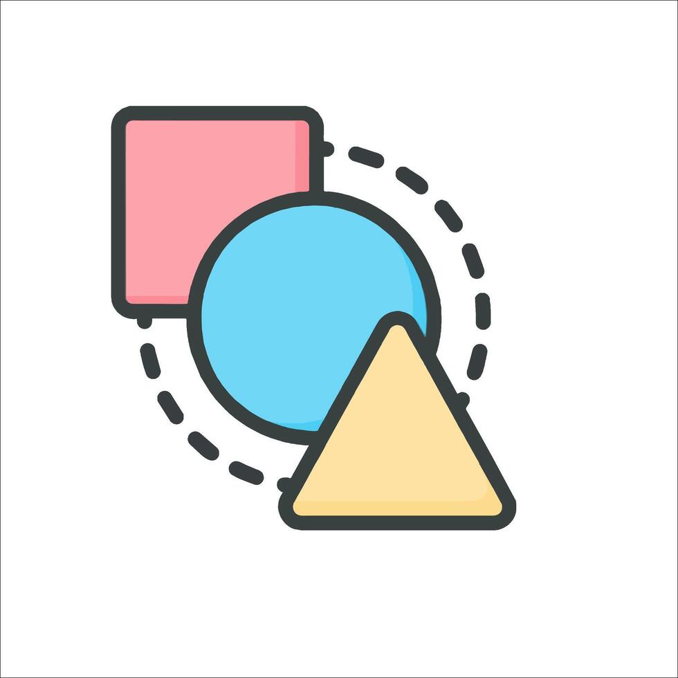 A triangle, a square and a triangle icon vector