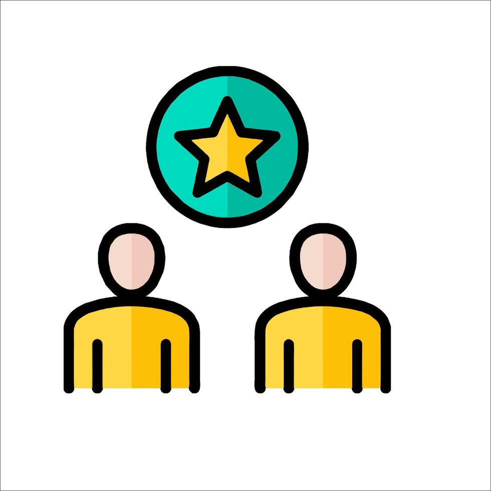 Two people are standing in front of a star vector