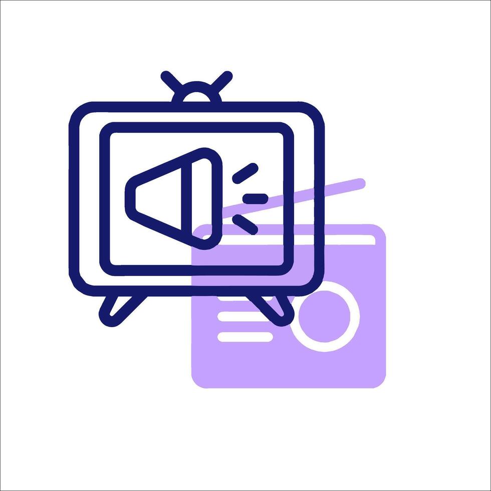 A television with a icon on it vector