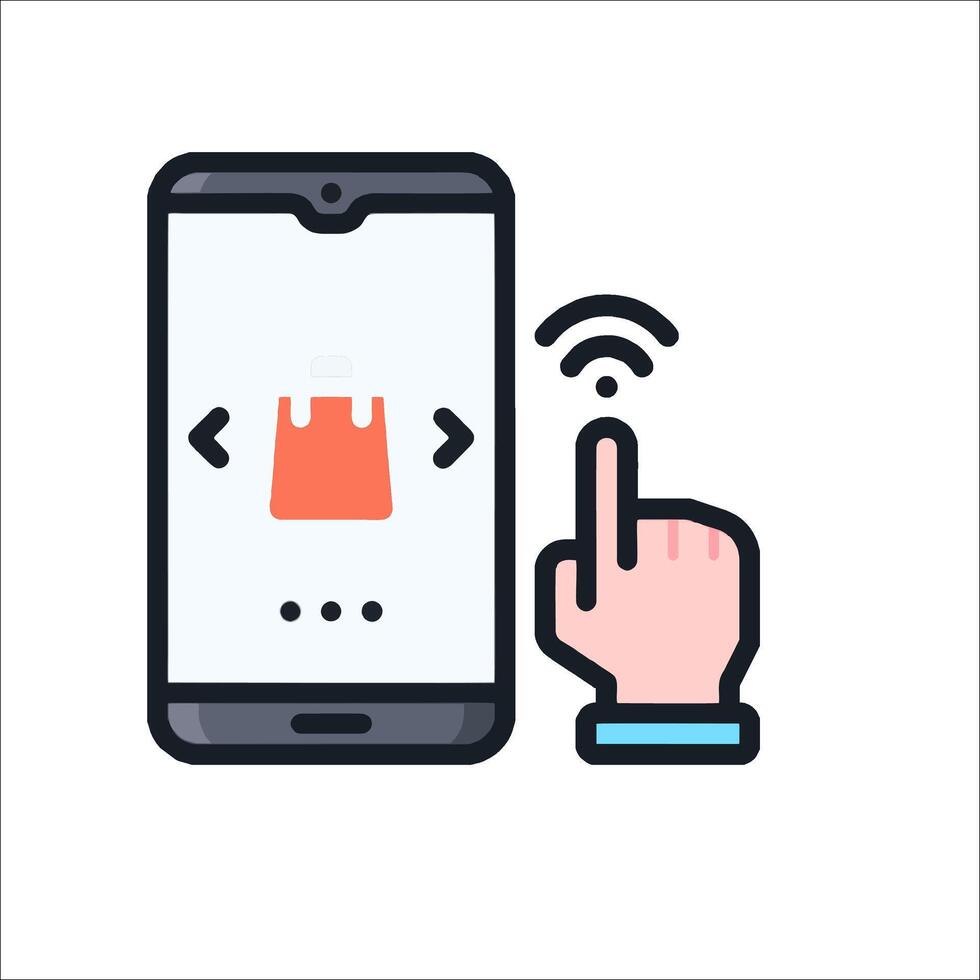 Shopping app icon vector
