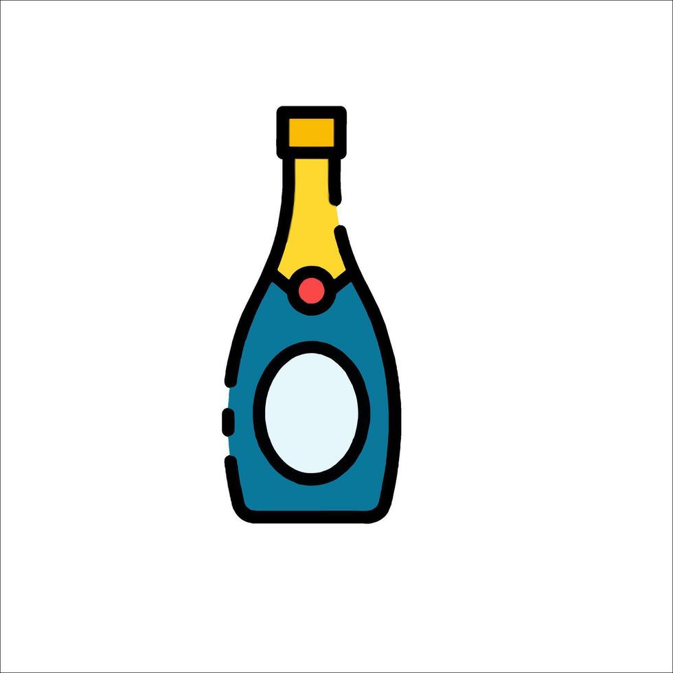 A bottle of champagne on a white background vector