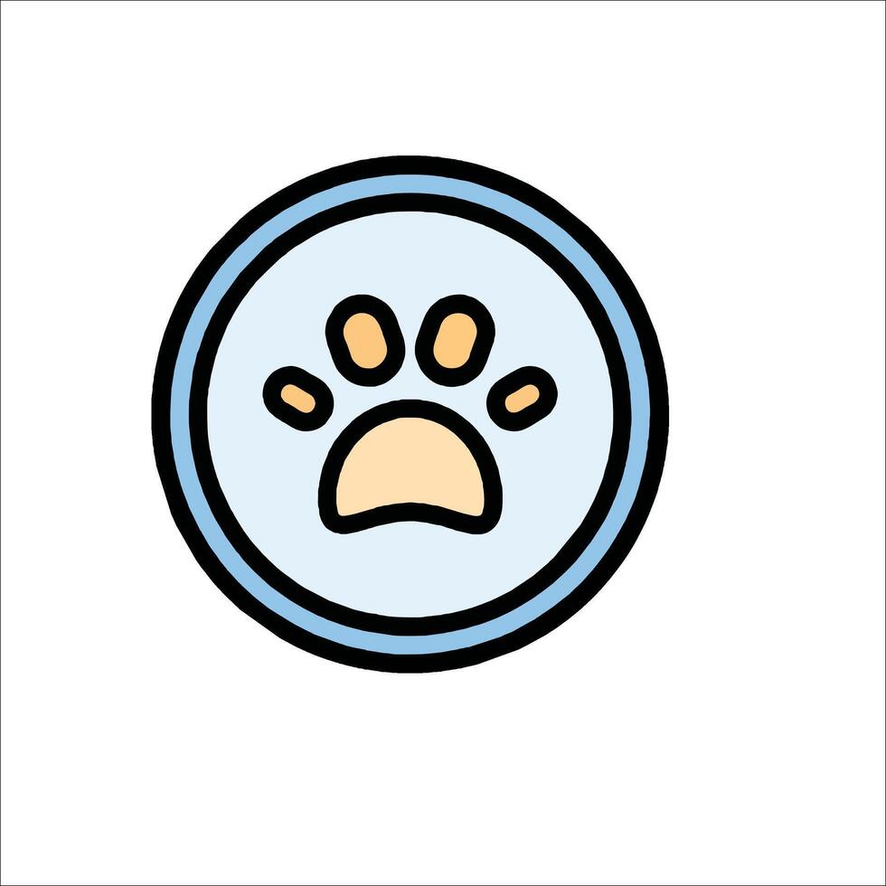 A dog paw icon on a white background vector