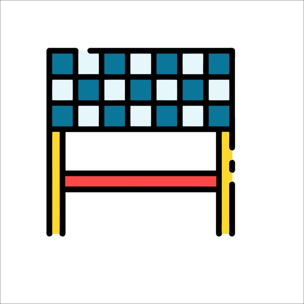 A checkerboard table with a chair and a chair vector