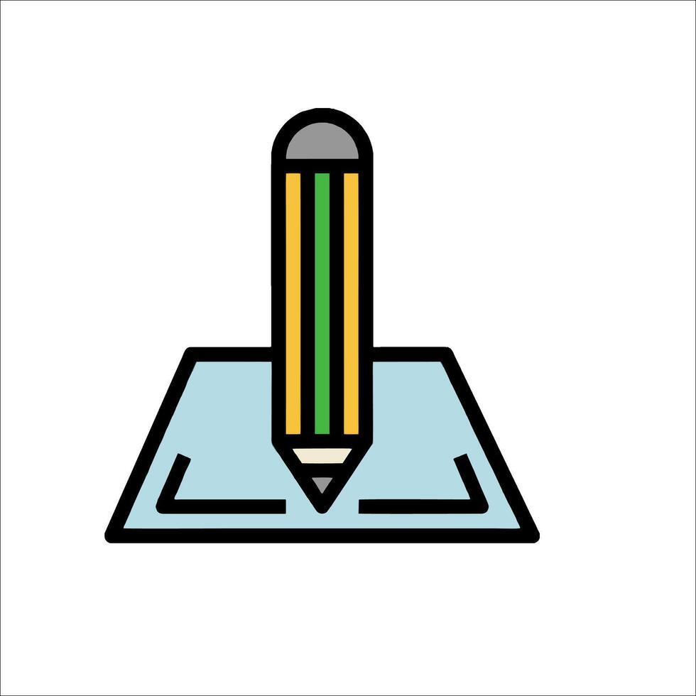Pencil on paper icon illustration vector