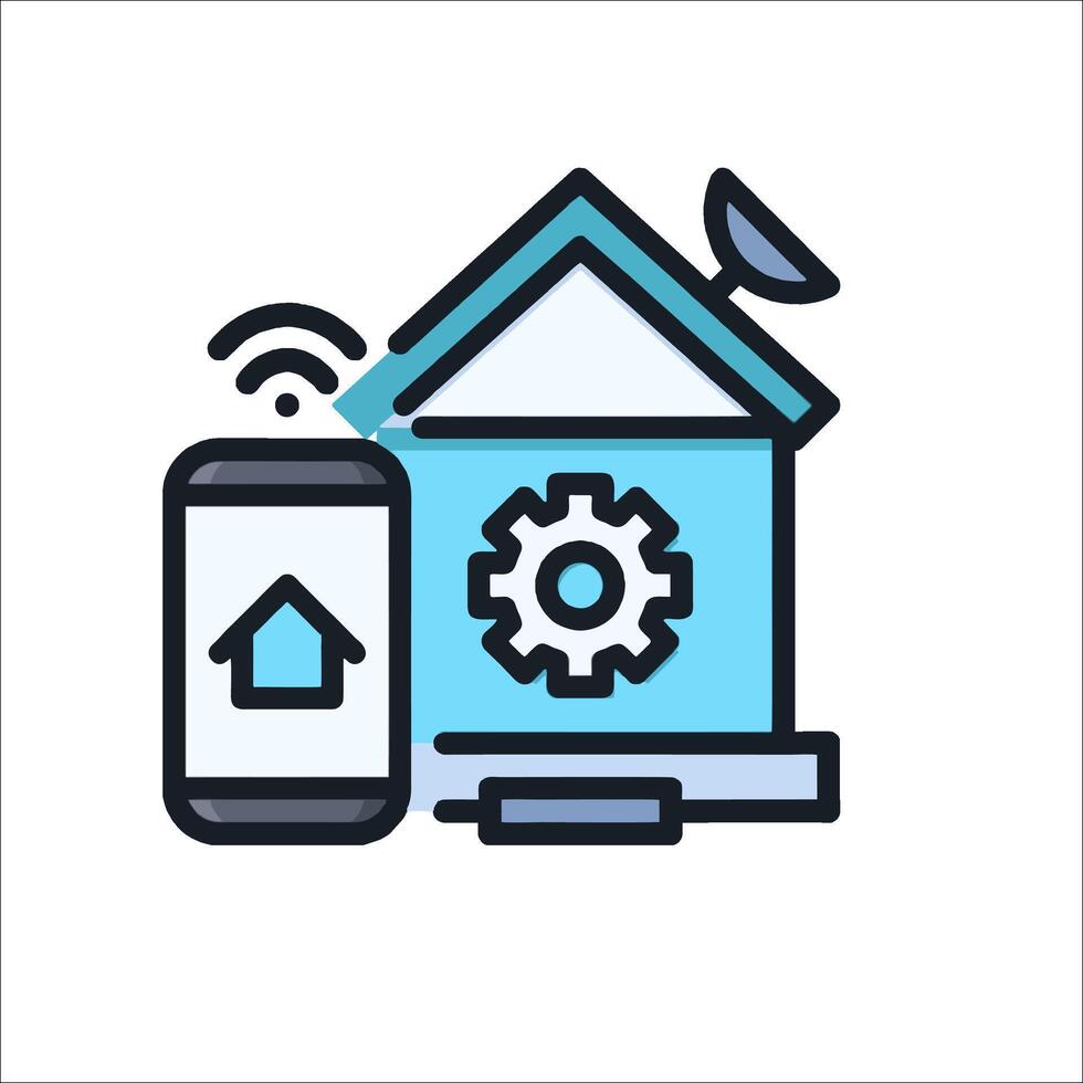 Smart home automation icon vector