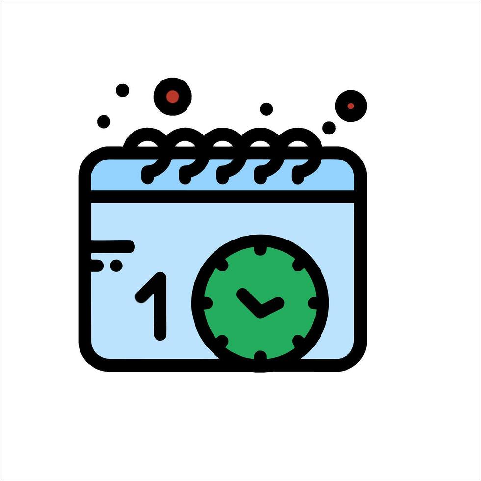 A calendar with a clock on it vector