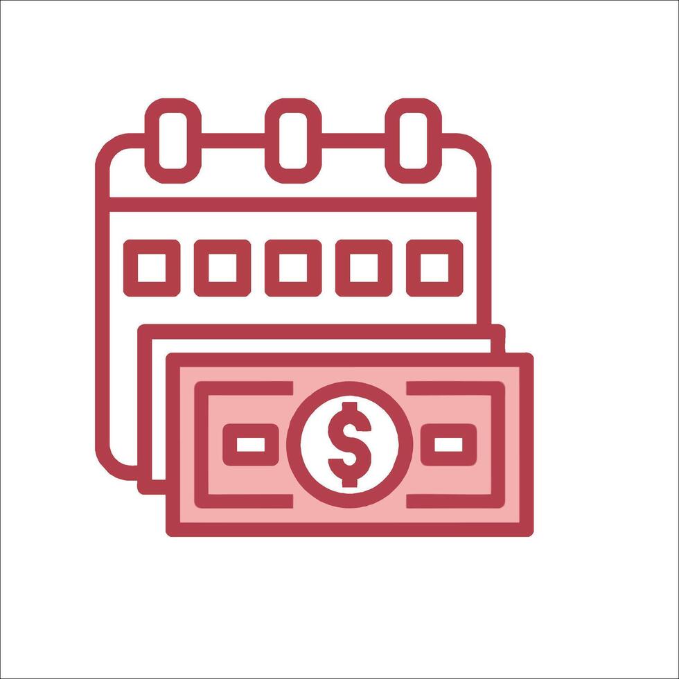 A calendar and money icon vector