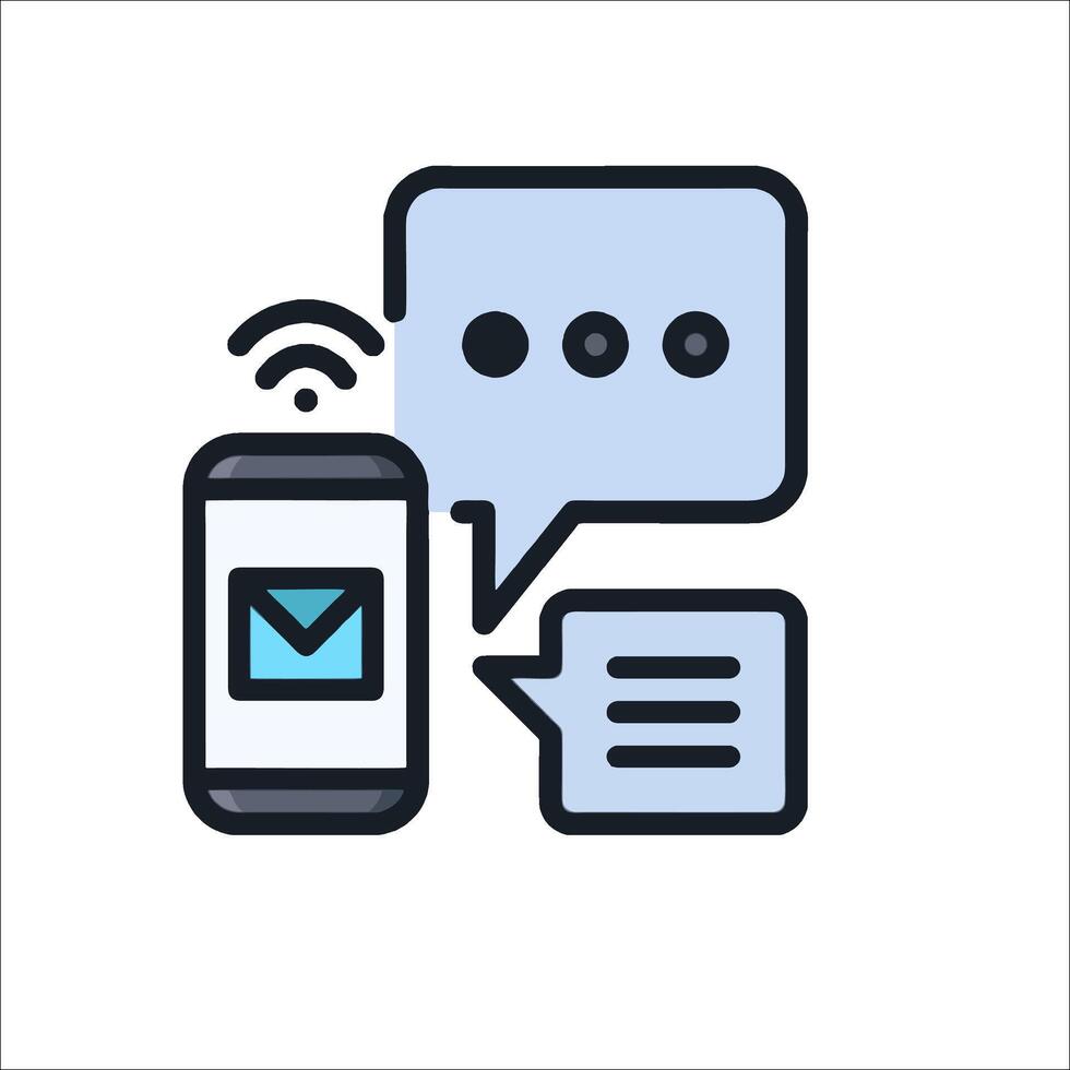 Mobile phone and email icon vector