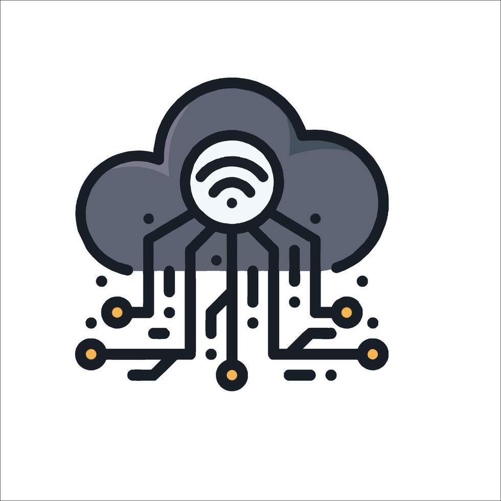Cloud computing icon with wifi and ethernet vector