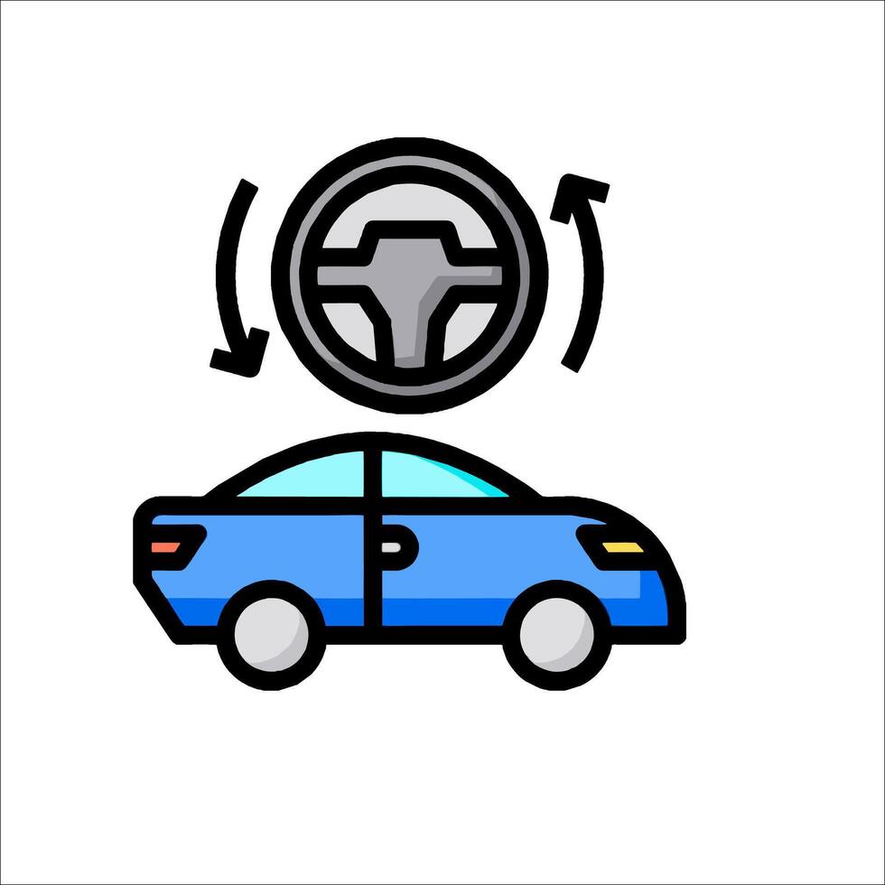 Car steering wheel icon vector