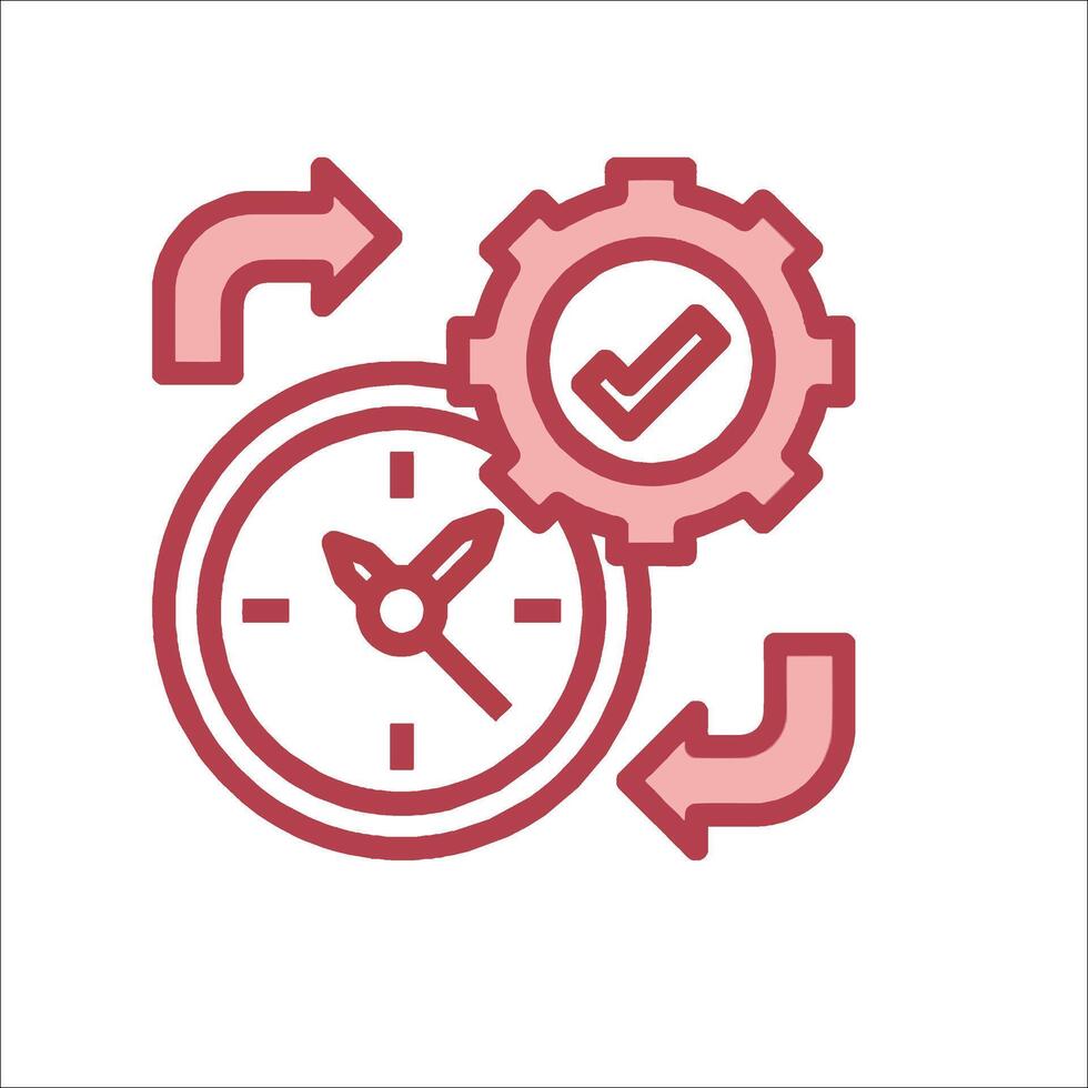 A clock and arrow pointing to it vector