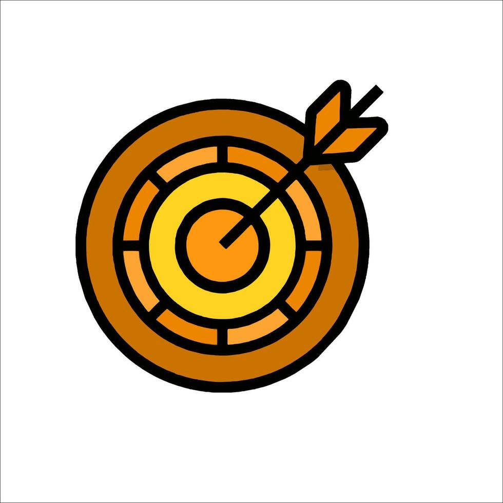 An arrow in the center of a target icon vector