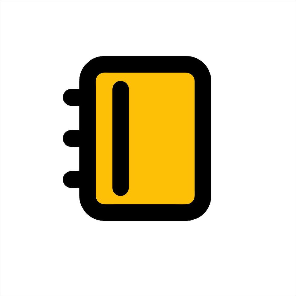A yellow notebook icon on a white background vector