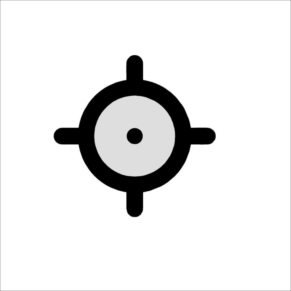A black and white icon of a gun vector