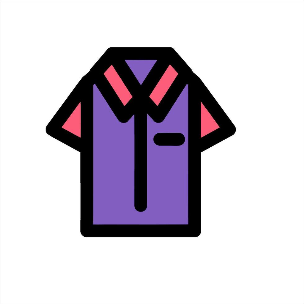 A purple shirt with a pink collar and a purple tie vector