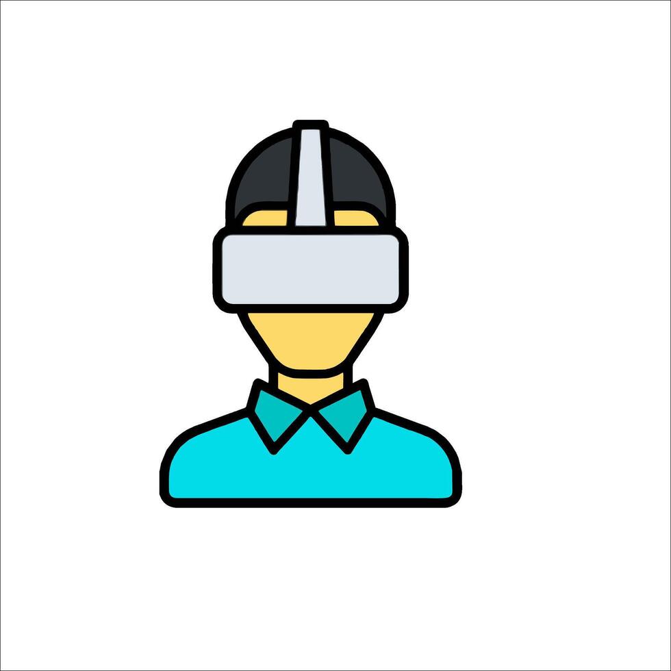 A man wearing a virtual reality headset vector