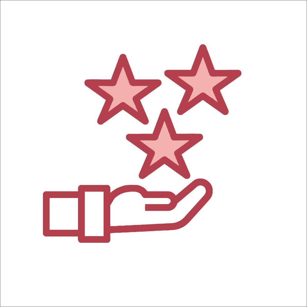 A hand holding five stars icon vector