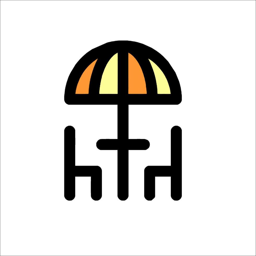 A logo for a restaurant with an umbrella vector