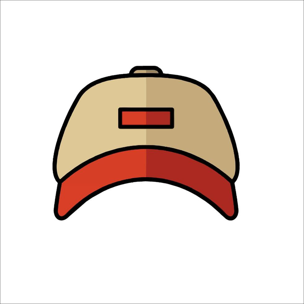 A baseball cap with a red stripe on it vector