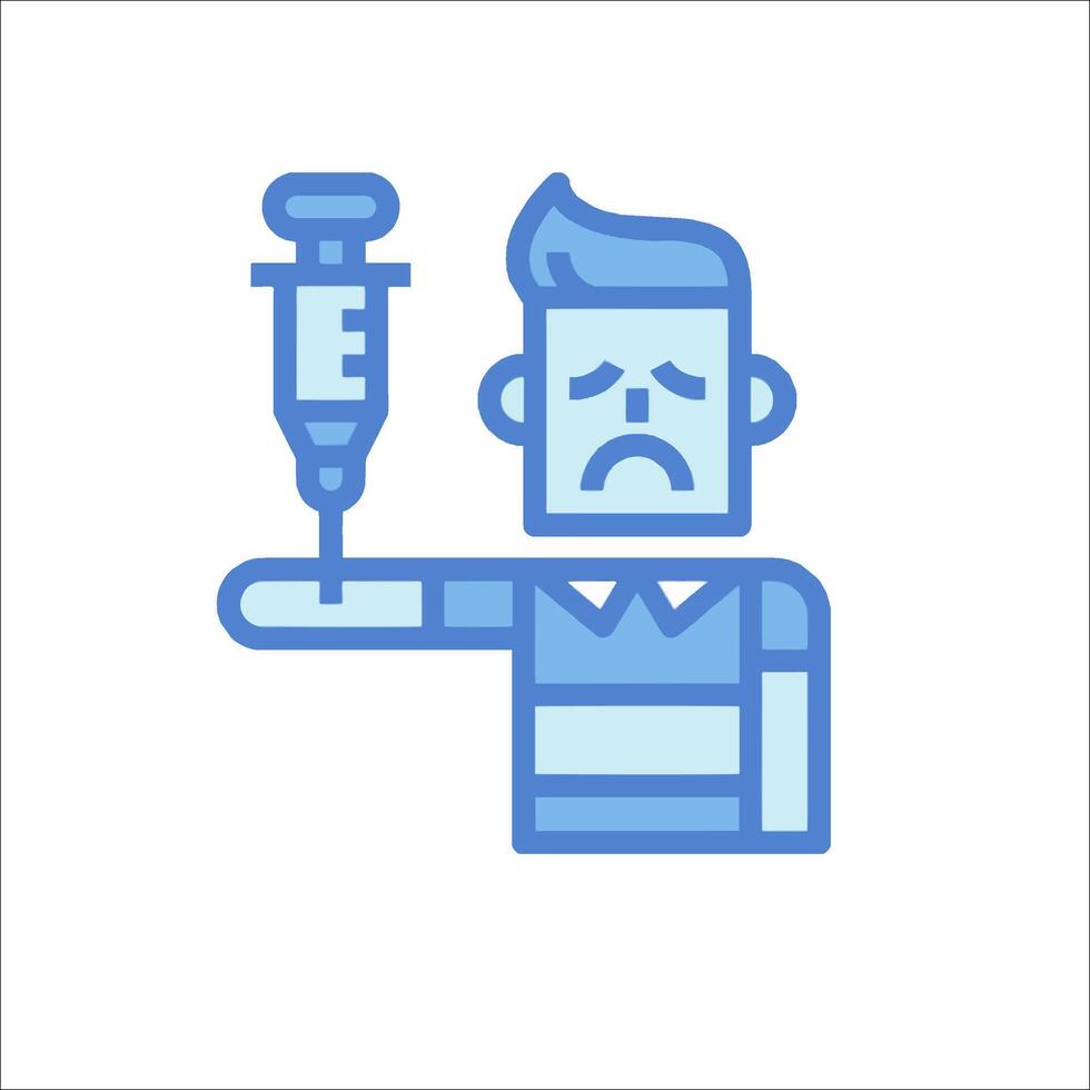 A man holding a syringe with a needle in his hand vector