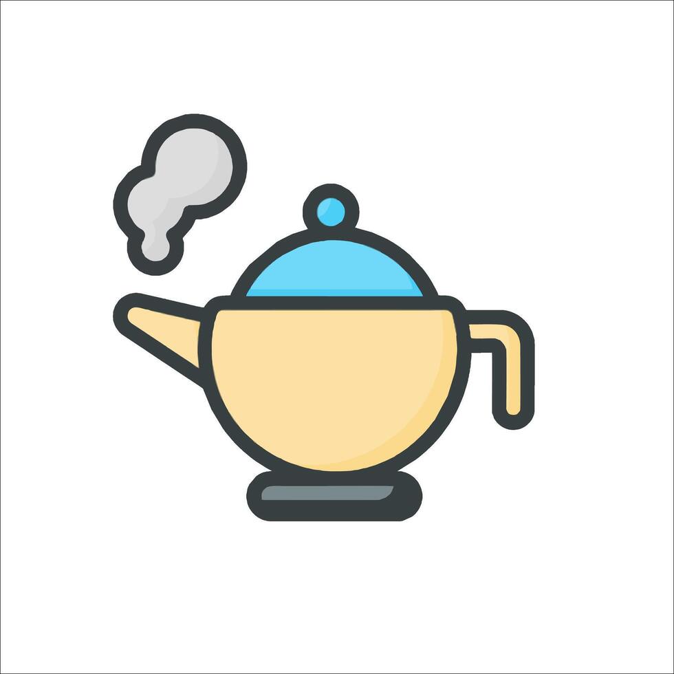 Tea pot icon with steam coming out of it vector