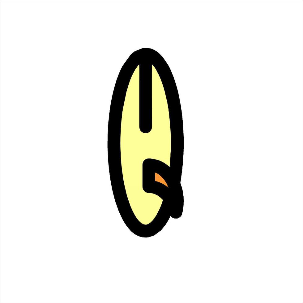 A yellow and black letter g with a black dot in the middle vector