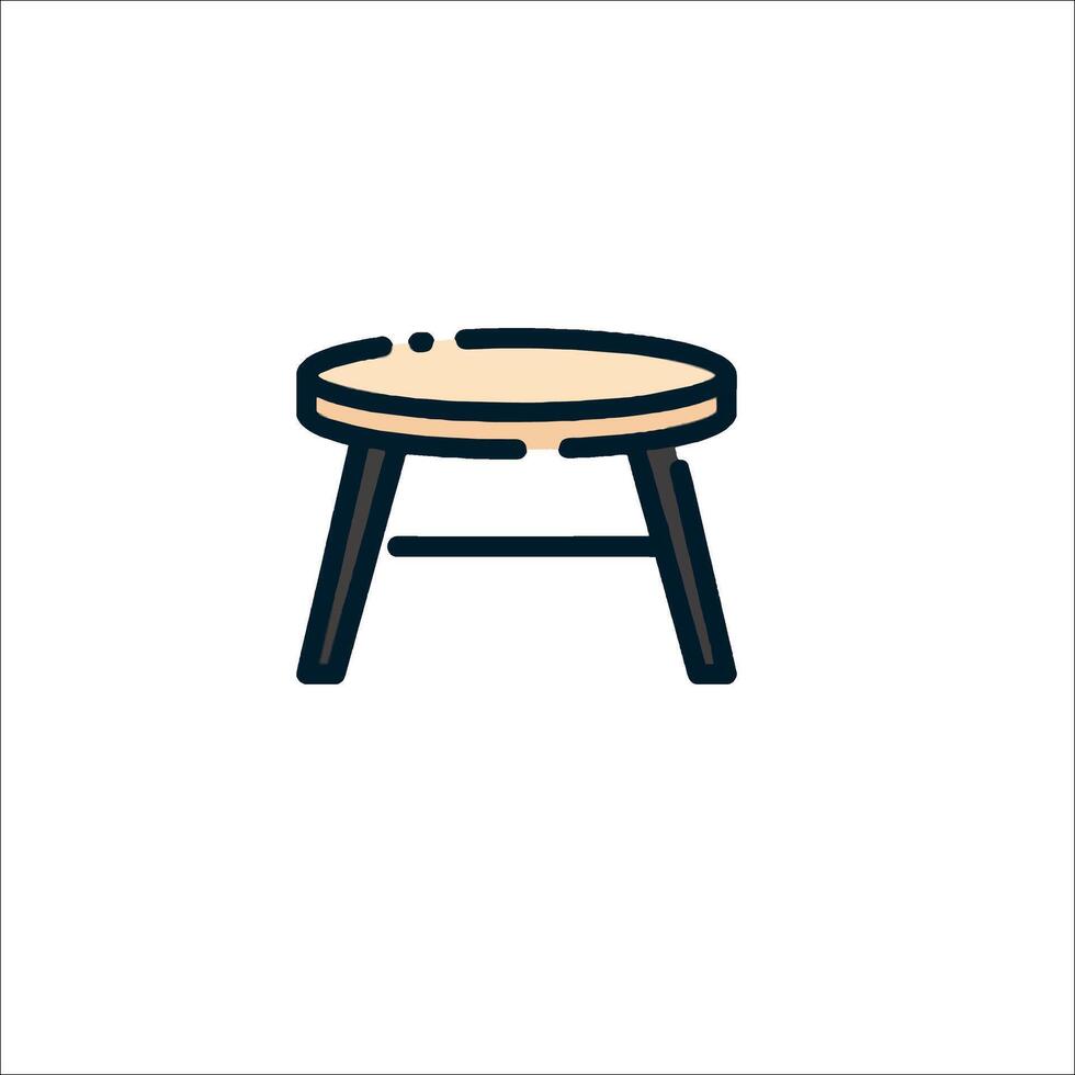 A wooden stool icon on a white background vector