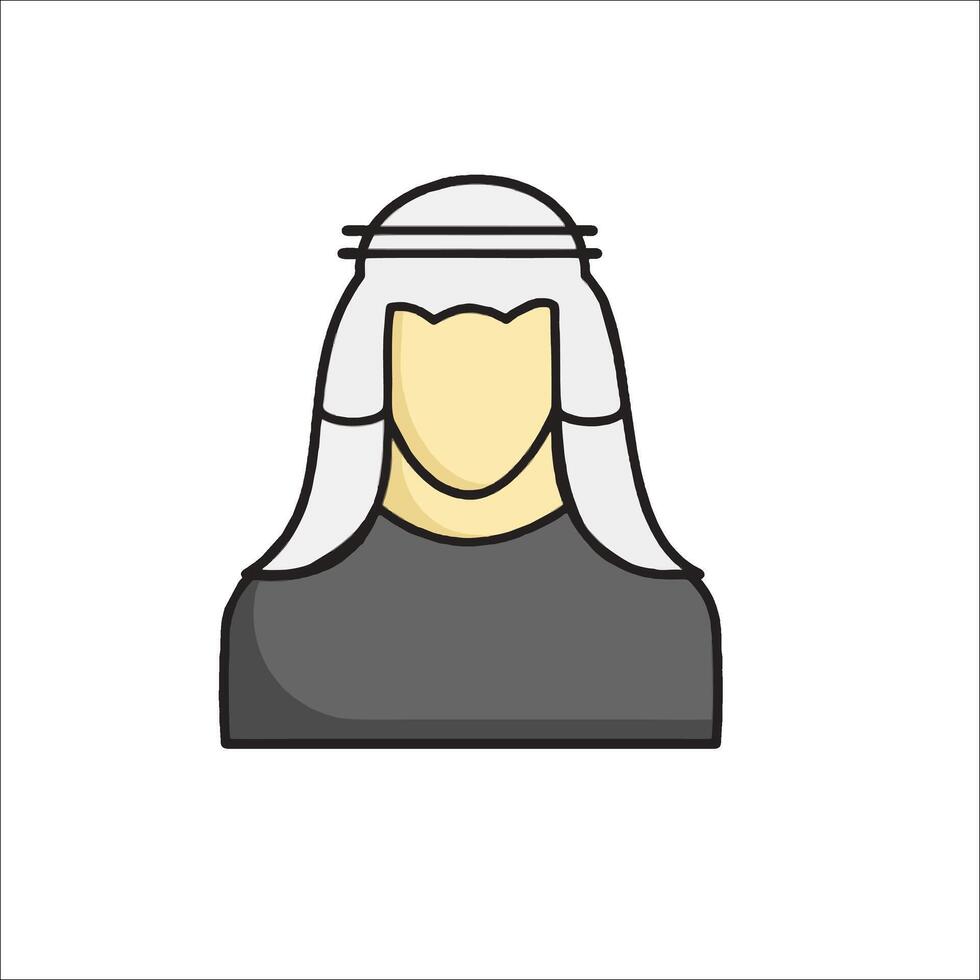 Arabic man icon in flat style illustration vector