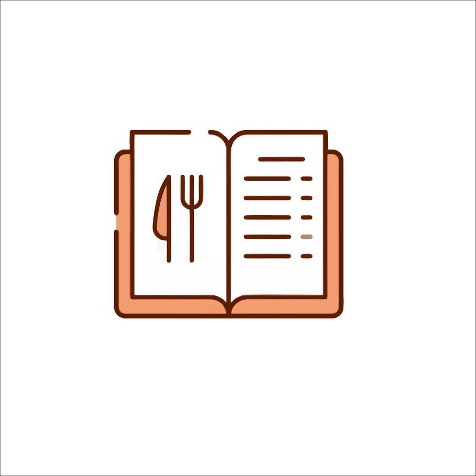 A book with a fork and knife icon vector